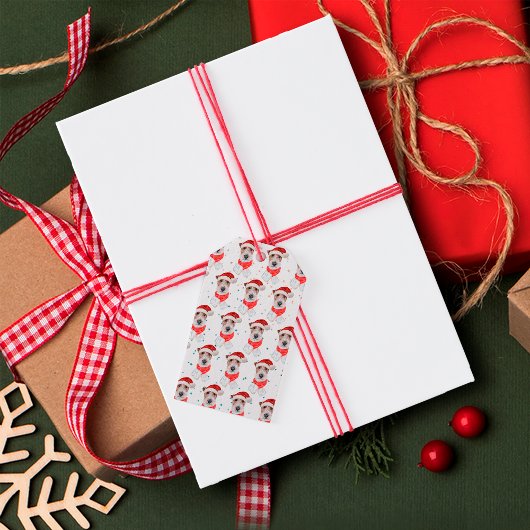 ワイヤーフォックステリアのクリスマス星 ギフトタグ