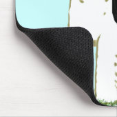 ワイヤーフォックステリア犬および蝶 マウスパッド (コーナー)