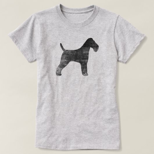 ワイヤーフォックステリア犬のシルエット Tシャツ (デザイン正面)