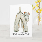 ワイヤーフォックステリア犬の尾 カード (黄色い花)