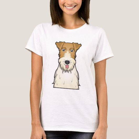 ワイヤーフォックステリア犬の漫画 Tシャツ (正面)