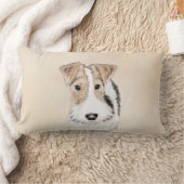 ワイヤーフォックステリア犬の絵画-かわいい元の犬の芸術 ランバークッション (ブランケット)