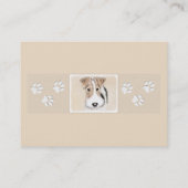 ワイヤーフォックステリア犬の絵画-かわいい元の犬の芸術 名刺 (裏面)