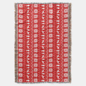 ワイヤーフォックステリア犬はクリスマスパターンのシルエットを描きます スローブランケット (正面縦)