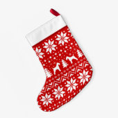 ワイヤーフォックステリア犬はパターンかわいい休日のシルエットを描きます スモールクリスマスストッキング (裏面 (吊り時))