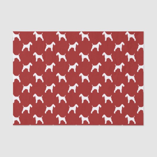 ワイヤーフォックステリア犬はパターン赤のシルエットを描きます 薄葉紙 (正面)
