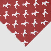 ワイヤーフォックステリア犬はパターン赤のシルエットを描きます 薄葉紙 (詳細)