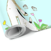 ワイヤーフォックステリア犬及び蝶 ラッピングペーパー (ロールコーナー)