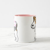ワイヤーフォックステリア犬愛 ツートーンマグカップ (中央)
