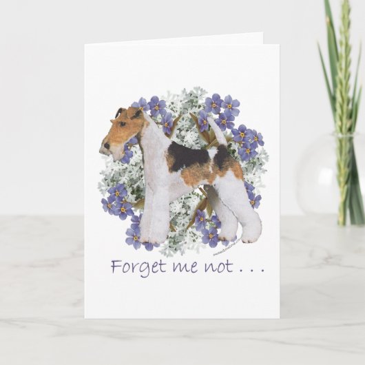 ワイヤーフォックステリア Forget-Me-Not カード (正面)