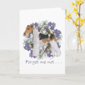 ワイヤーフォックステリア Forget-Me-Not カード (黄色い花)
