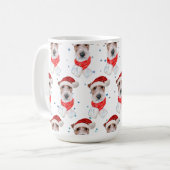 ワイヤーフォックステリエル犬のクリスマススター コーヒーマグカップ (正面左)