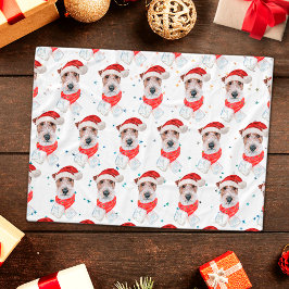ワイヤーフォックステリー犬のクリスマススター フリースブランケット