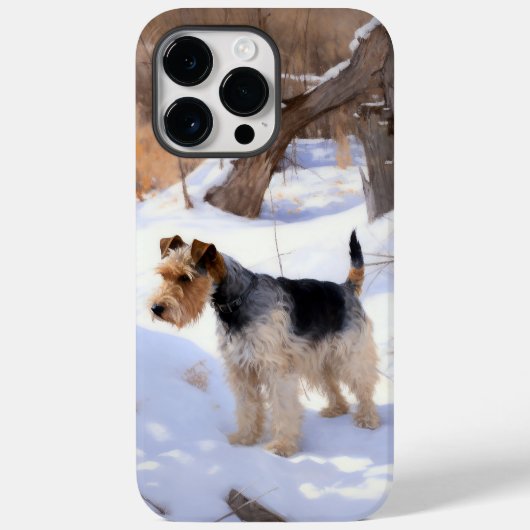 ワイヤーフォックステリー 雪が降るよ クリスマス Case-Mate iPhoneケース (裏面)