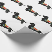 ワイヤーフォールドダックスシャンドボヘミアンフローラシルエット ラッピングペーパー (角)