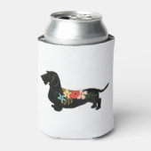 ワイヤーフォールドダックスシャンドボヘミアンフローラシルエット 缶クーラー (缶正面)