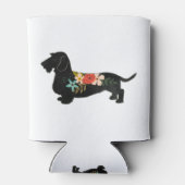 ワイヤーフォールドダックスシャンドボヘミアンフローラシルエット 缶クーラー (裏面)