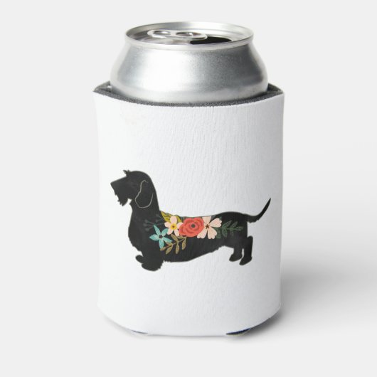 ワイヤーフォールドダックスシャンドボヘミアンフローラシルエット 缶クーラー (缶裏面)