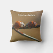 ワイヤーフキスをするェンスのラディバグパーソナライズされた クッション (裏面)