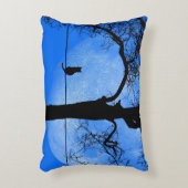 ワイヤーブルームーンに乗った猫 アクセントクッション (正面(垂直))