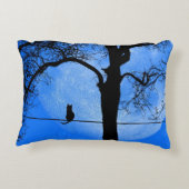 ワイヤーブルームーンに乗った猫 アクセントクッション (裏面)