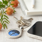 ワイヤーブルームーンに乗った猫 キーホルダー (側面)