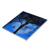 ワイヤーブルームーンに乗った猫 タイル (側面)