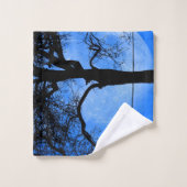 ワイヤーブルームーンに乗った猫 バスタオルセット (ウォッシュタオル)