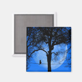 ワイヤーブルームーンに乗った猫 マグネット (正面/裏面)