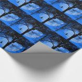 ワイヤーブルームーンに乗った猫 ラッピングペーパー (角)