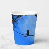 ワイヤーブルームーンに乗った猫 紙コップ (正面)