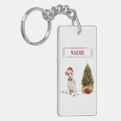 ワイヤーヘアジャック・ラッセルおもしろい・クリスマス犬 キーホルダー (正面左)
