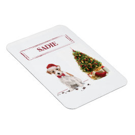 ワイヤーヘアジャック・ラッセルおもしろい・クリスマス犬 マグネット