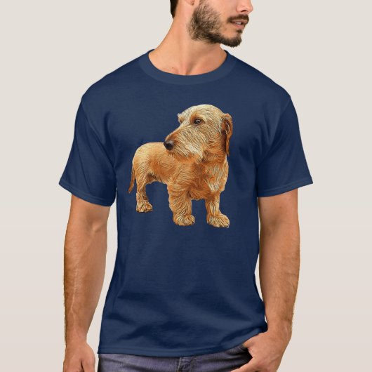 ワイヤーヘアードダックスフンド 赤い美人 フレンズ Tシャツ (正面)