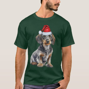 ワイヤーヘアードックスフンド愛好家のためのクリスマスグッズ Tシャツ