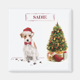 ワイヤーヘアード・ジャックラッセル・クリスマス・犬 マグネット