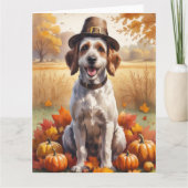 ワイヤーヘアード・ポインティング・グリフォンの秋の葉 カード (正面)