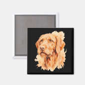 ワイヤーヘアード・ヴィズラ犬の飼い主 - アート作品 マグネット (正面/裏面)