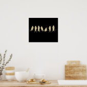 ワイヤーポスターの鳥 ポスター (キッチン)