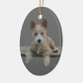 ワイヤーポルトガル語Podengo Pequeno セラミックオーナメント (左)