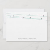 ワイヤーメッセージカードのリネン鳥 ノートカード (正面)