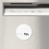 ワイヤー上のブラックバードのシルエット マグネット (インサイチュ (食洗機))