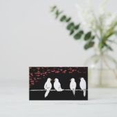 ワイヤー上の鳥:レンガの壁 名刺 (スタンド正面)