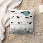 ワイヤー枕の鳥 クッション (ブランケット)