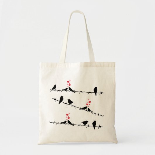 ワイヤー買い物袋の鳥 トートバッグ (正面)