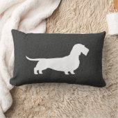 ワイヤー髪のダックスフントのシルエット ランバークッション (ブランケット)
