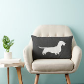 ワイヤー髪のダックスフントのシルエット ランバークッション (椅子)