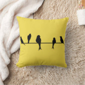 ワイヤー黄色の装飾用クッションの鳥 クッション (ブランケット)