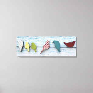 ワイヤー36"の鳥x12"、1.5" キャンバスプリント