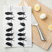 ワイヤー~の編集可能背景色の鳥 キッチンタオル (四つ折り)